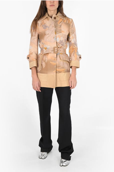 MM0 Blazer mit Lederdetails und Gürtel in Pink - Image 4