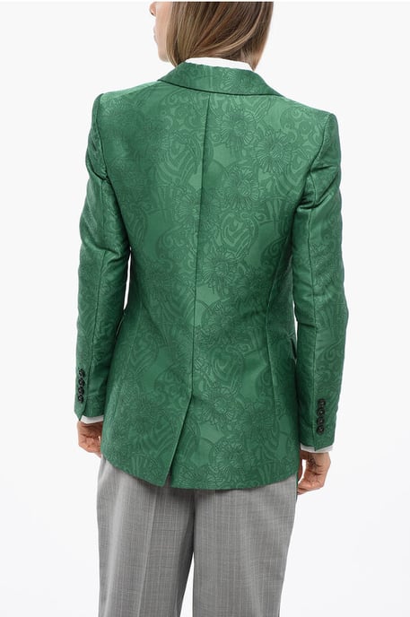 Bestickter RANBU-Blazer mit steigendem Revers in Grün - Image 2
