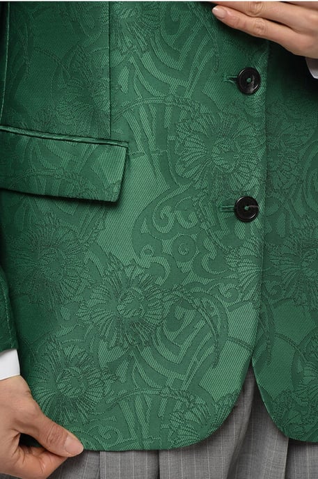 Bestickter RANBU-Blazer mit steigendem Revers in Grün - Image 3