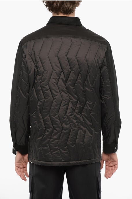 Cord-Overshirt mit Steppeinsatz hinten in Schwarz - Image 2