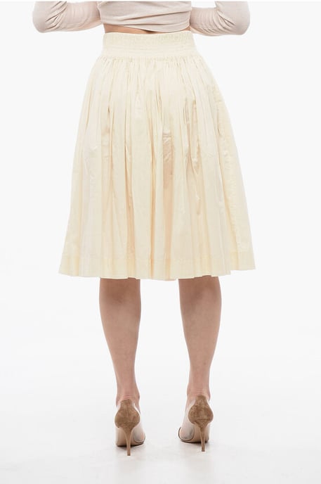 Hoch tailliertes Circle-Shirt in Beige - Image 2