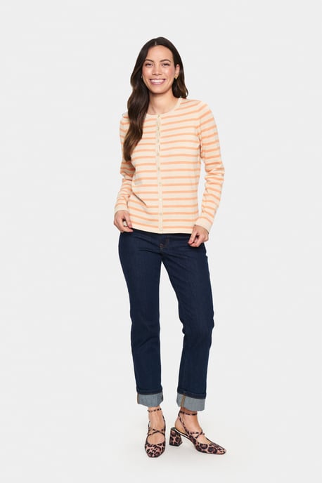 Gestickter Cardigan in normaler Passform white orange - Image 1