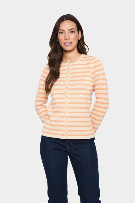 Gestickter Cardigan in normaler Passform white orange - Image 2