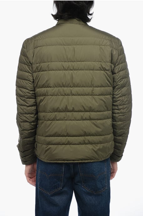 Gesteppte leichte Jacke mit Rundhalsausschnitt in Grün - Image 2