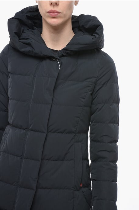 PUFFY PRESCOTT Stepp-Daunenjacke mit Kapuze in Blau - Image 3