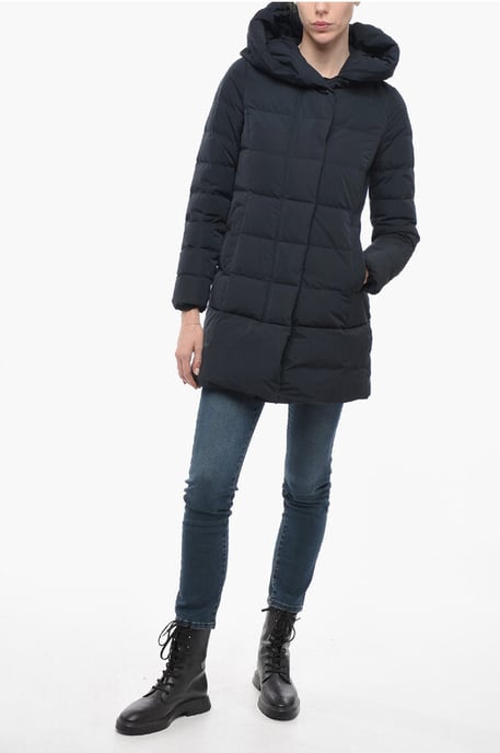 PUFFY PRESCOTT Stepp-Daunenjacke mit Kapuze in Blau - Image 4