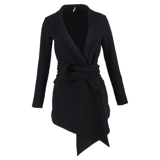 Dior Asymmetrischer Mantel Peacoat aus schwarzer Wolle - Image 1