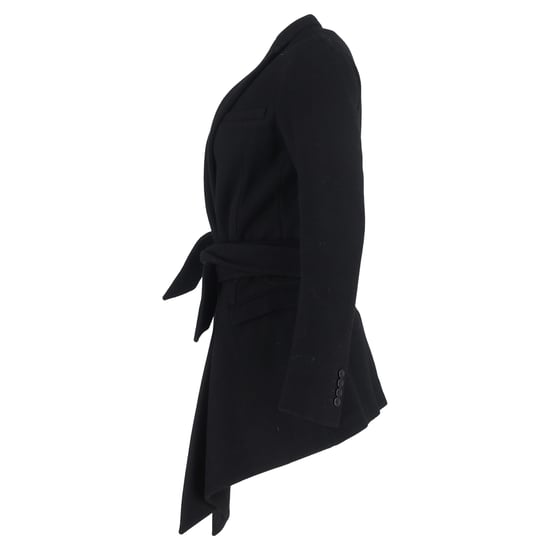 Dior Asymmetrischer Mantel Peacoat aus schwarzer Wolle - Image 2