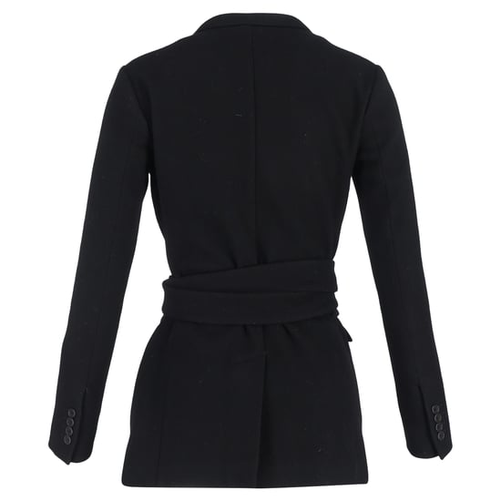 Dior Asymmetrischer Mantel Peacoat aus schwarzer Wolle - Image 3
