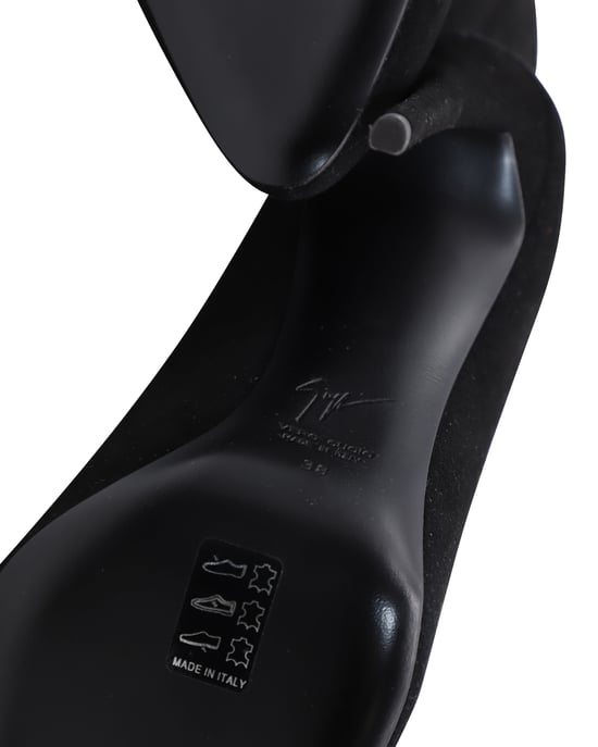 Giuseppe Zanotti Olinda spitze Zehenpantoletten aus schwarzem Wildleder - Image 5