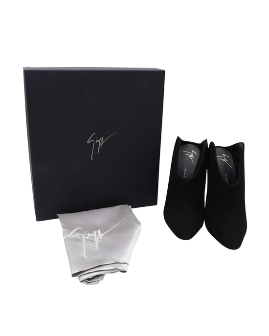 Giuseppe Zanotti Olinda spitze Zehenpantoletten aus schwarzem Wildleder - Image 6
