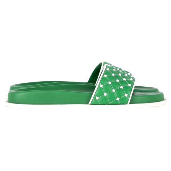 Valentino Garavani Gesteppte Pantoletten „Rockstud“ aus grünem Leder - Image 1