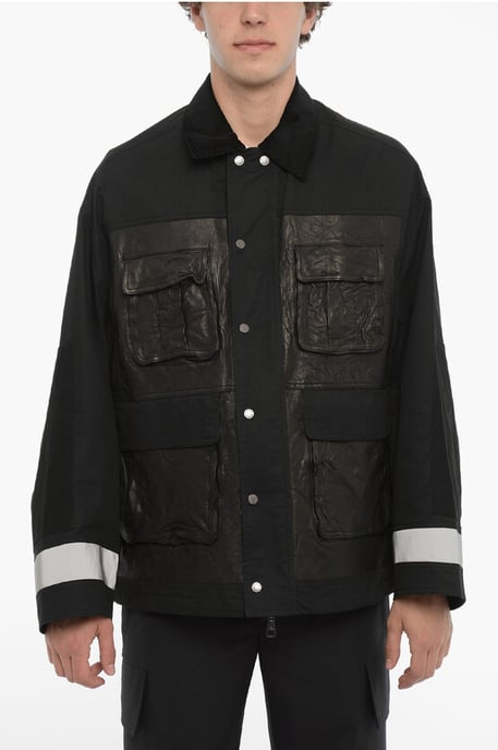 Utility-Jacke mit Rippkragen in Schwarz - Image 1
