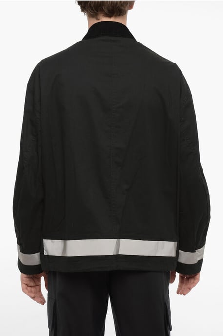 Utility-Jacke mit Rippkragen in Schwarz - Image 2