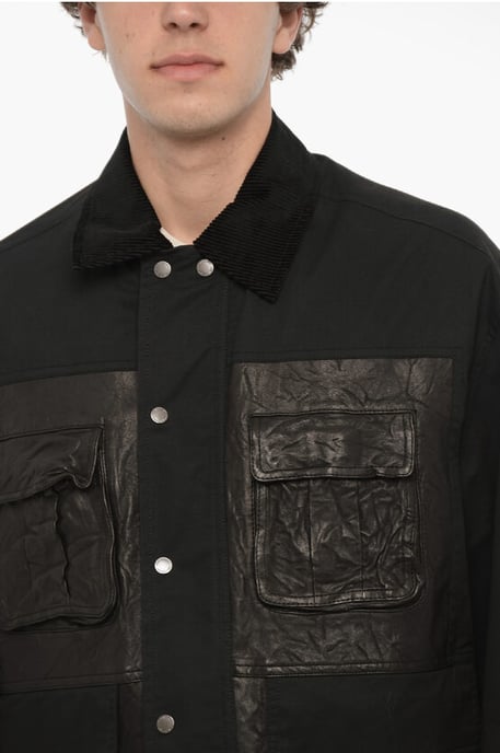 Utility-Jacke mit Rippkragen in Schwarz - Image 3