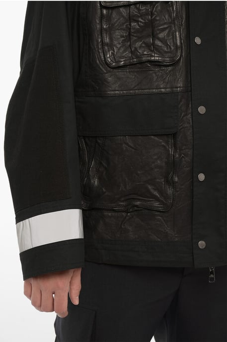 Utility-Jacke mit Rippkragen in Schwarz - Image 4