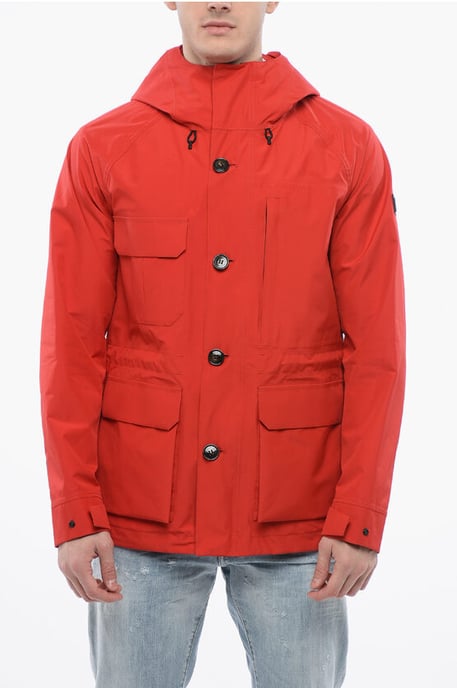 GTX-Windjacke mit Kapuze und praktischen Taschen in Rot - Image 1