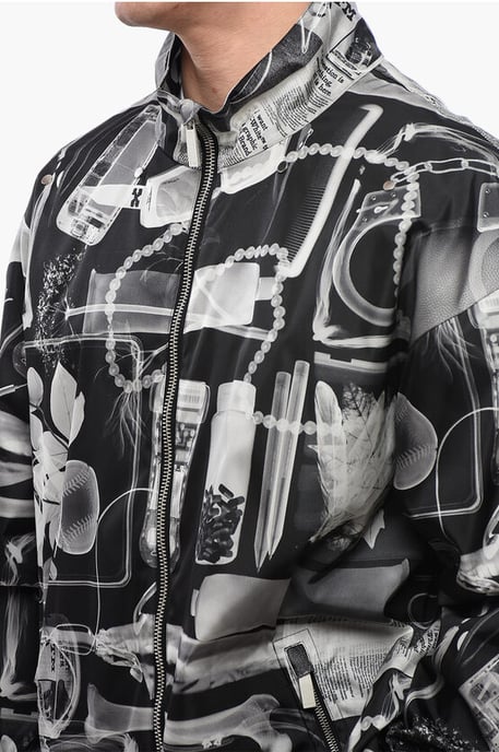 XRAY-Windjacke aus Nylon mit abnehmbarer Kapuze in Schwarz und Weiß - Image 3