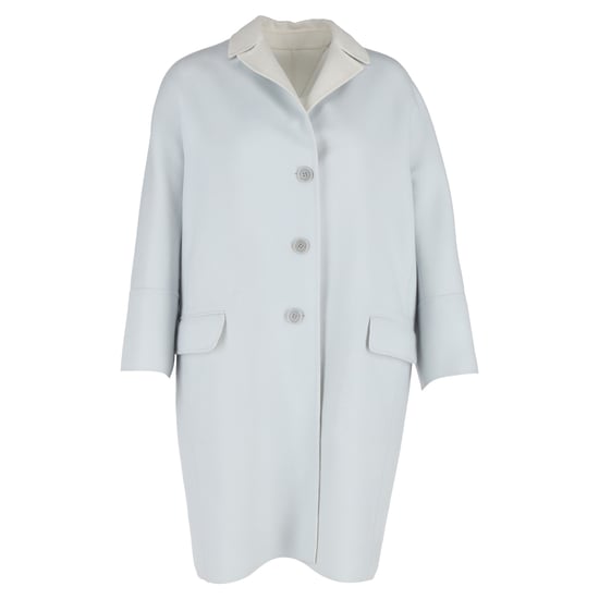 Loro Piana Button-Up-Mantel aus hellblauer Wolle - Image 1