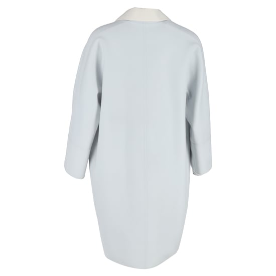 Loro Piana Button-Up-Mantel aus hellblauer Wolle - Image 3