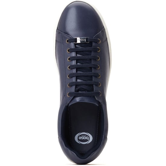 Base London Tucker Leder Herren Sneakers in Marineblau - Image 4