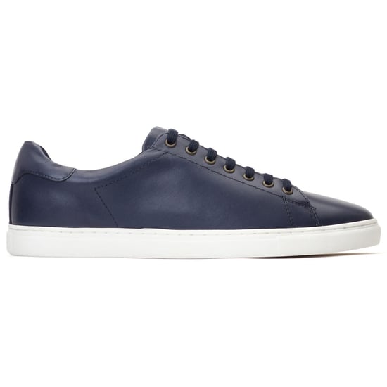 Base London Tucker Leder Herren Sneakers in Marineblau - Image 5