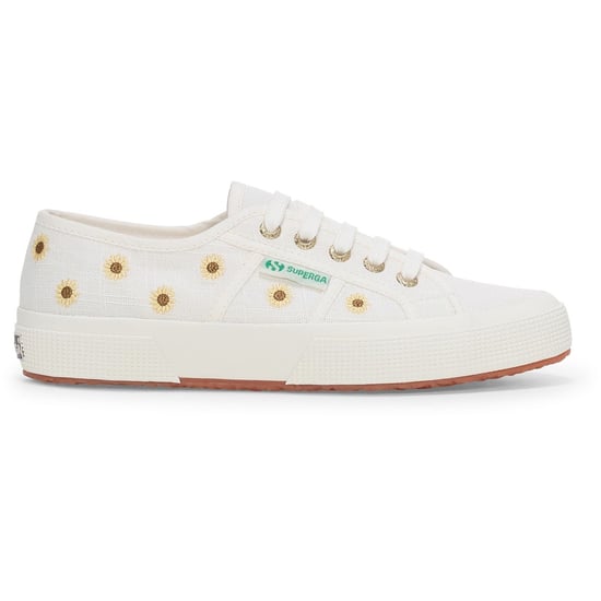 Superga Embroidery Linen Sunflower Damen Leinenschuhe In Weiß - Image 5