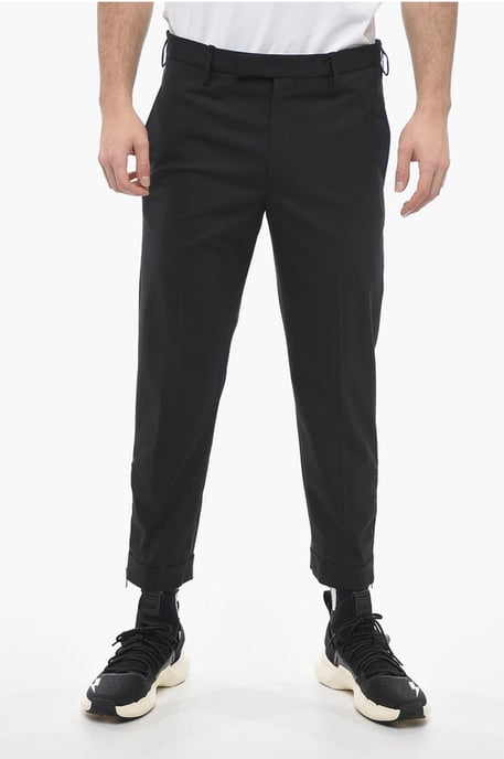 Slim Fit JAMIE Chinohose mit Knöchelreißverschlüssen in Schwarz - Image 1