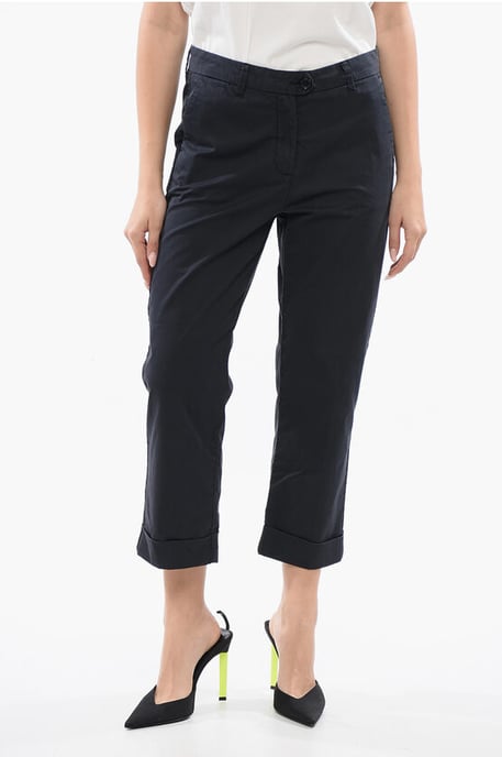 Cropped-Fit-Chinos aus Stretch-Baumwolle in Blau - Image 1