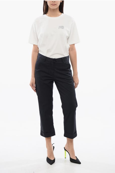 Cropped-Fit-Chinos aus Stretch-Baumwolle in Blau - Image 4