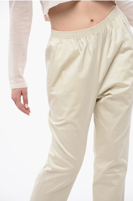 Baumwoll-MILITARY-Chinos mit elastischem Bund in Beige - Image 3