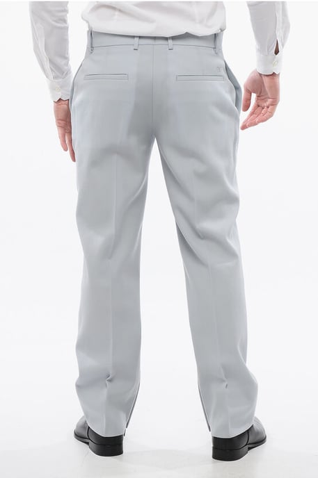 Off-White Chinohose aus Schurwolle mit Reißverschluss am Knöchel - Hellblau - Image 2