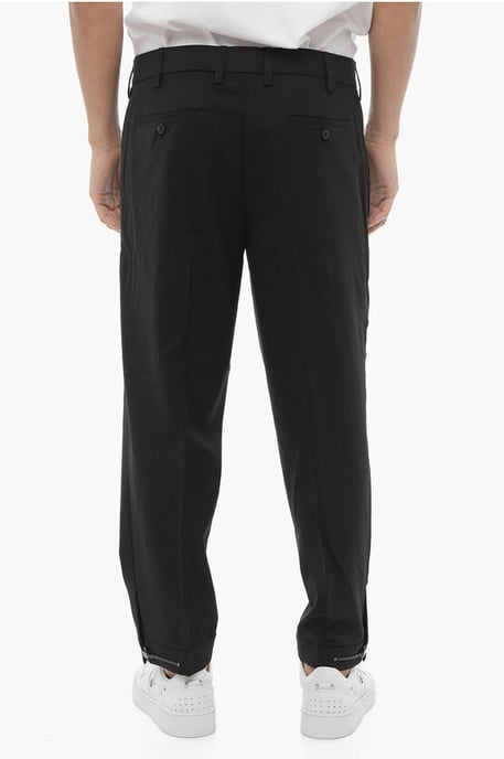 Einfarbige Slim Fit-Chinohose mit verstellbarem Knöchel in Schwarz - Image 2