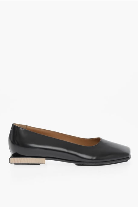 MM22 Lackleder-Ballerinas mit quadratischem Absatz in Schwarz - Image 3