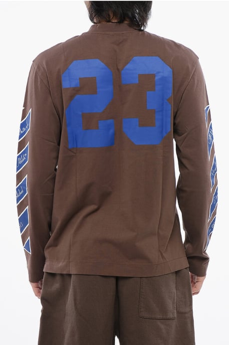 Bedrucktes RAIN DRUM Langarm-T-Shirt in Braun - Image 2