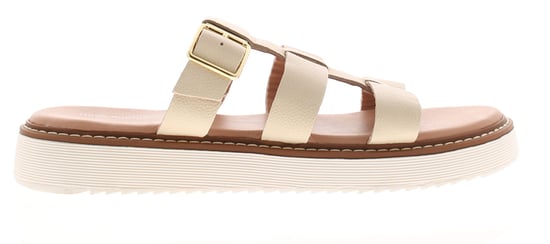 Hush Puppies Damen Sandalen Celeste Slip-On Gladiator Leder Schnalle Beige - Image 2
