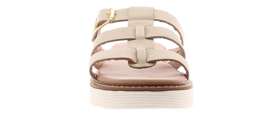 Hush Puppies Damen Sandalen Celeste Slip-On Gladiator Leder Schnalle Beige - Image 3