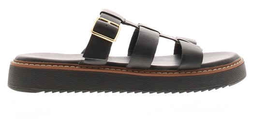 Hush Puppies Damen Sandalen Celeste Slingback Gladiator Leder Schnalle Schwarz - Image 2