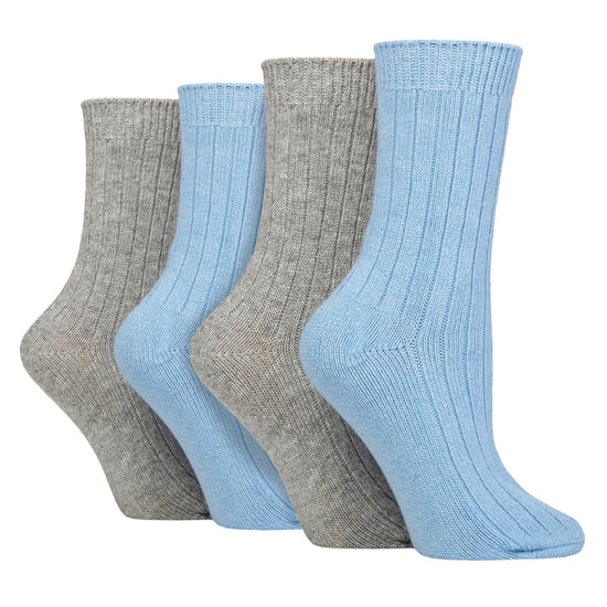 4er-Pack Damen Kaschmir-Stiefelsocken | Atmungsaktive gemütliche gerippte Wollschlafsocken - Image 1