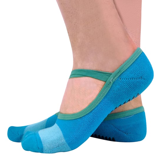 6er-Pack Damen Anti-Rutsch Yoga-Socken mit Riemen - Image 3