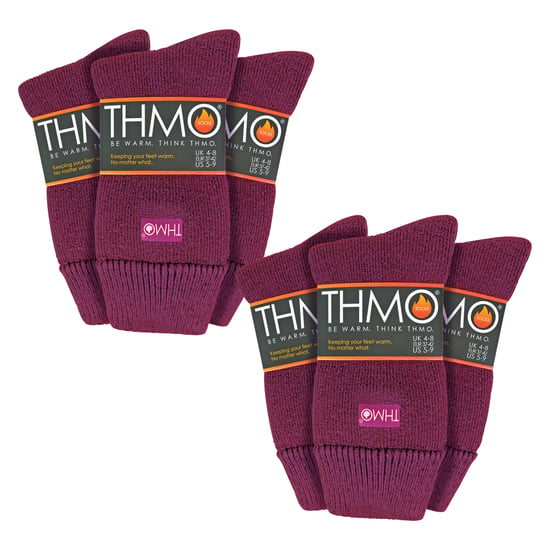 THMO 6 Paar weiche, atmungsaktive Thermosocken Damen - Rosa - Image 2