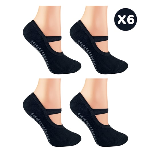 6er Pack Damen Yoga-Socken mit rutschfesten Straps - Image 1