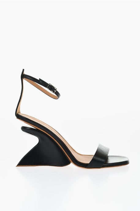 JUG Sandalen aus Leder mit Keilabsatz, 9 cm, in Schwarz - Image 3