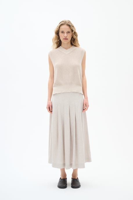 Strickjacke Gerade Passform beige - Image 1