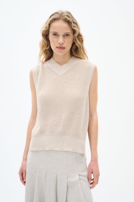 Strickjacke Gerade Passform beige - Image 4