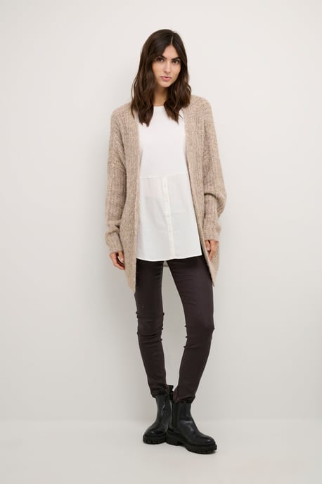 Strickjacke im Oversize-Schnitt beige - Image 1