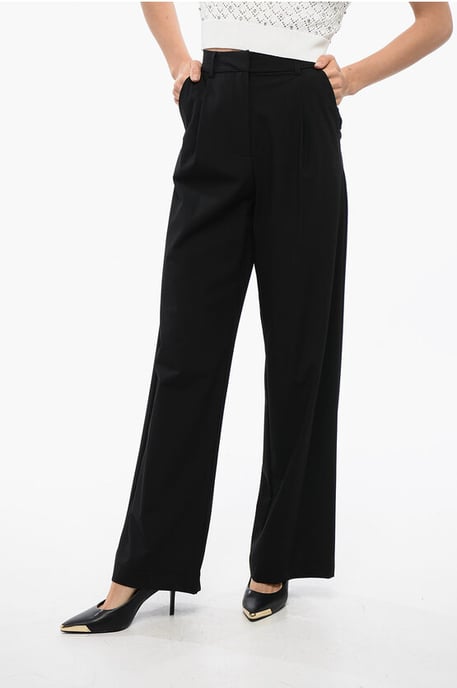 Gerade geschnittene DRUMMOND-Hose mit Bügelfalten in Schwarz - Image 1