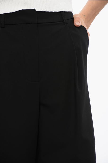 Gerade geschnittene DRUMMOND-Hose mit Bügelfalten in Schwarz - Image 3