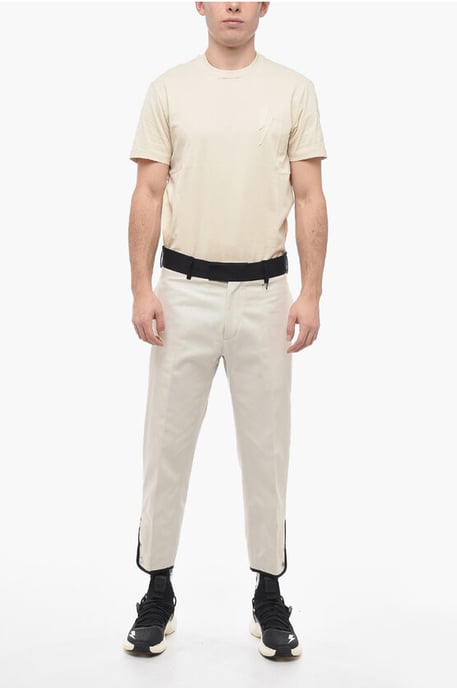Slim Fit-Hose TOM aus Baumwolltwill mit kontrastierendem Bund in Weiß - Image 4