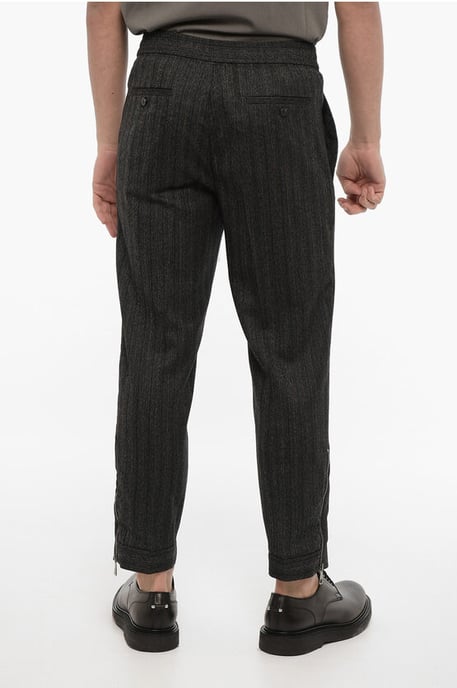 Slim Fit Hose aus Schurwolle mit Knöchelreißverschluss in Grau - Image 2